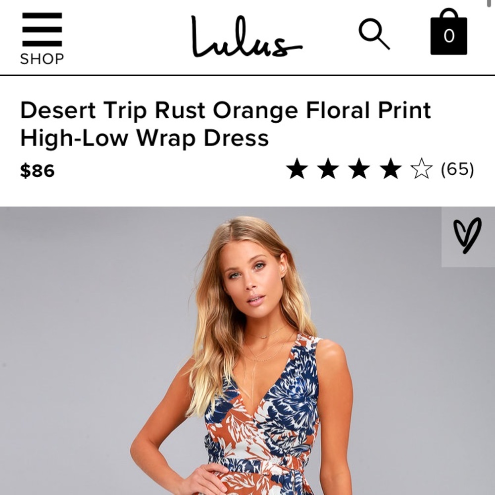 Lulu’s Orange Floral High-Low Wrap Dress 🧡💙 NWT - Picture 9 of 9